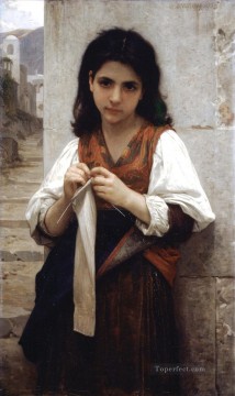  rico Lienzo - Tricoteuse 1879 Realismo William Adolphe Bouguereau